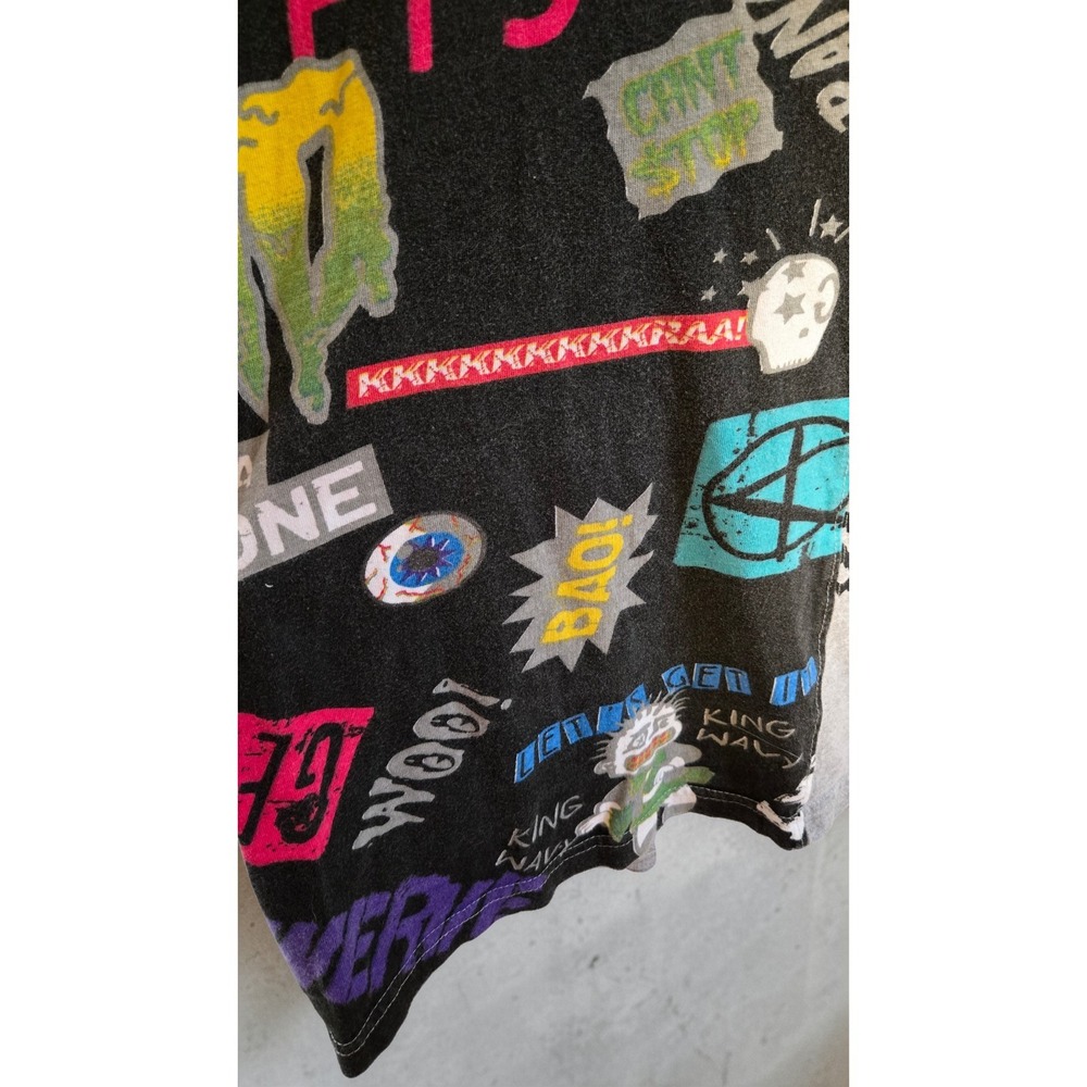 Parish Nation Skull Graphic Streetwear Shirt XL Graffiti Punk Split Tee Y2K - Picture 3 of 9